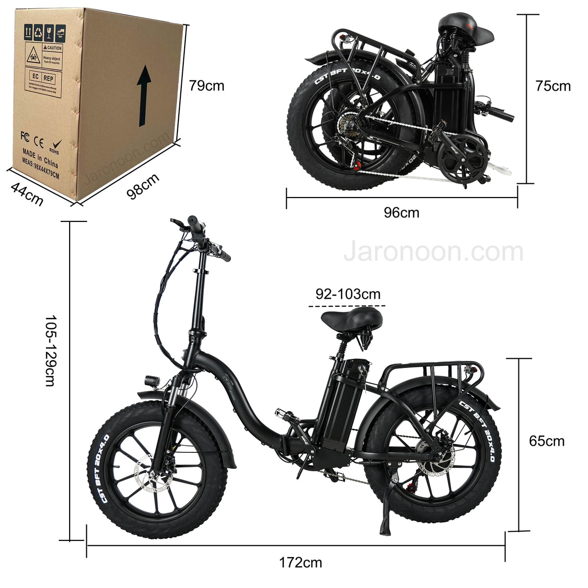 CMACEWHEEL Y20-NEW 750W 20 Inch Folding E-bike Fat Tire Mountain Bike Snow 48V 17A (ang.). Okładka