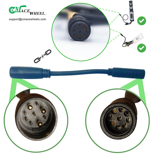 18cm 9-Pin Male to 9-Pin Female Adapter Cable for CMACEWHEEL Electric Bike Motor Controller