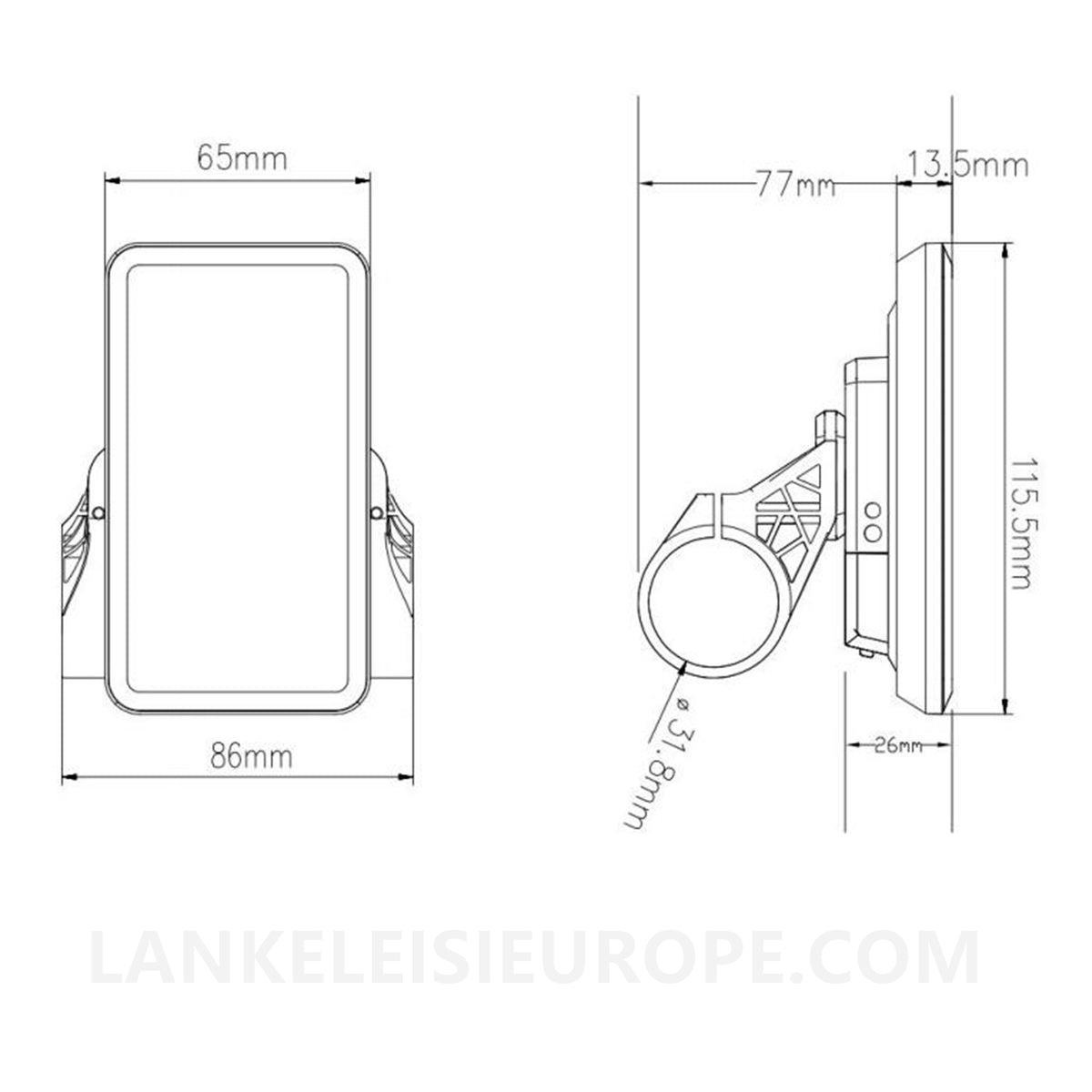 Yolin YL91F-V Intelligent LCD Display for Lankeleisi Electric Bicycle