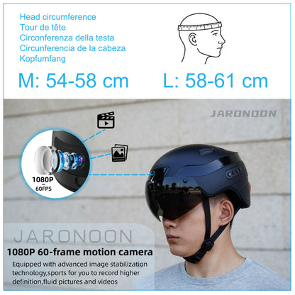 Upgradowany Bluetooth Calling Smart Helmet z 1080P HD Built-in Driving Recorder Camera, Detachable Visor,Turn Signal Taillight