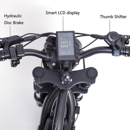 48V 22.5Ah Large Capacity Electric Fat Tire Bike 20x4 (ang.). Wheel Snow Bike With Front And Rear Shock Absorption (ang.). Brake E Bike