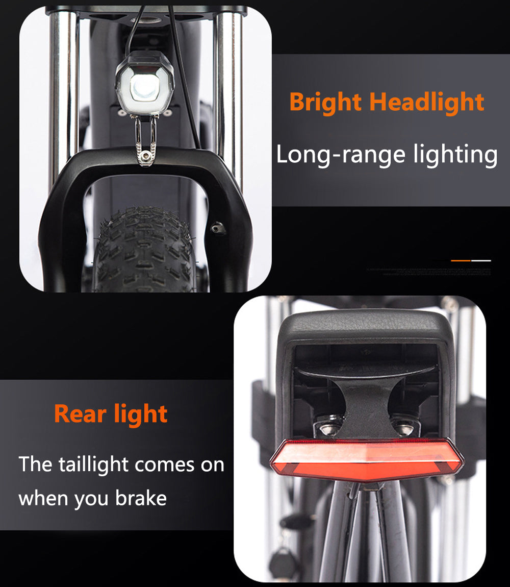 48V 22.5Ah Large Capacity Electric Fat Tire Bike 20x4 (ang.). Wheel Snow Bike With Front And Rear Shock Absorption (ang.). Brake E Bike