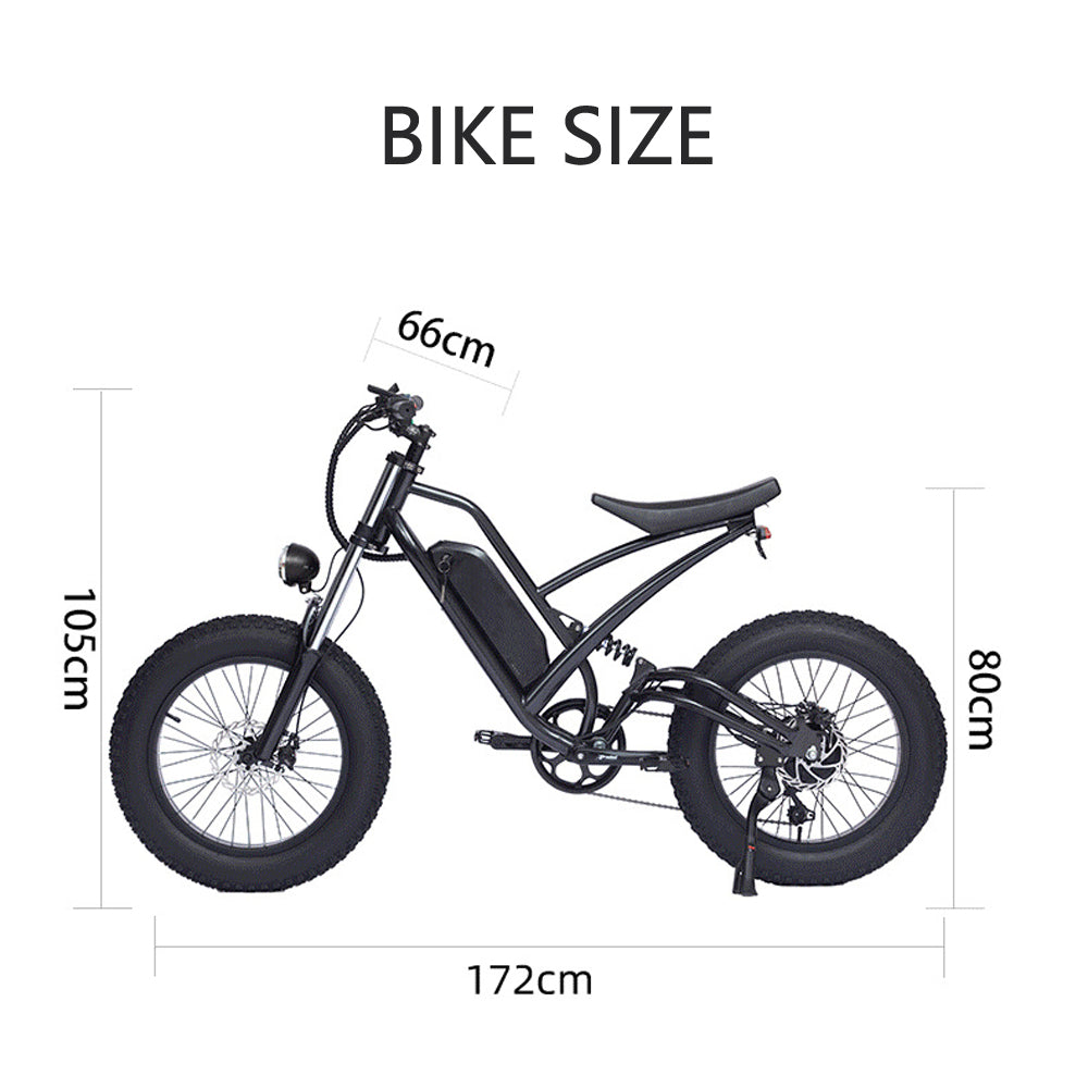 48V 22.5Ah Large Capacity Electric Fat Tire Bike 20x4 (ang.). Wheel Snow Bike With Front And Rear Shock Absorption (ang.). Brake E Bike