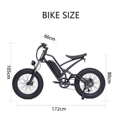 48V 22.5Ah Large Capacity Electric Fat Tire Bike 20x4 (ang.). Wheel Snow Bike With Front And Rear Shock Absorption (ang.). Brake E Bike