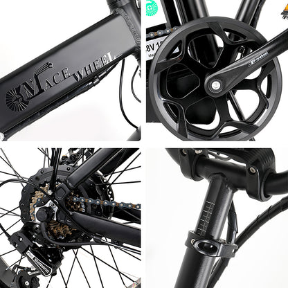 GW20-NEW 20 Inch Folding Electric Bike, Integrated Wheel, 48V 750W (ang.). Fat Tire Bicycle 30-45m/h Speed