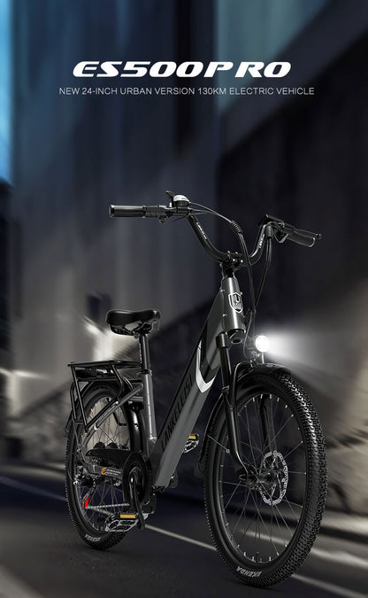 ES500 Pro 500W 48V 16Ah 130Km Endurance 24 Inch Brushless Motor Urban Electric (ang.). Bike Dual Disc Brakes 32km h Max Speed City Bik (ang.)