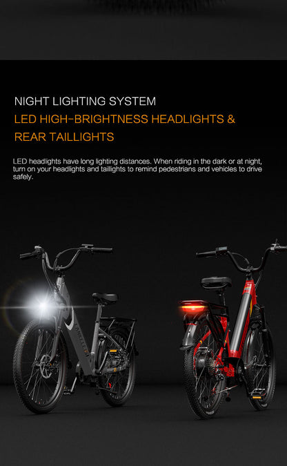 ES500 Pro 500W 48V 16Ah 130Km Endurance 24 Inch Brushless Motor Urban Electric (ang.). Bike Dual Disc Brakes 32km h Max Speed City Bik (ang.)