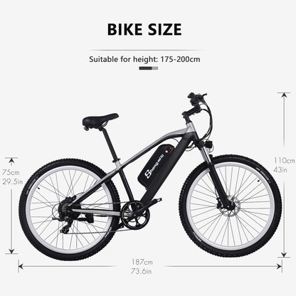 M90 Adult Electric Bike 29 Inch Mountain Bike 48V 17Ah Removable Lithium Battery Front & Rear Hydraulicable (ang.). Brake