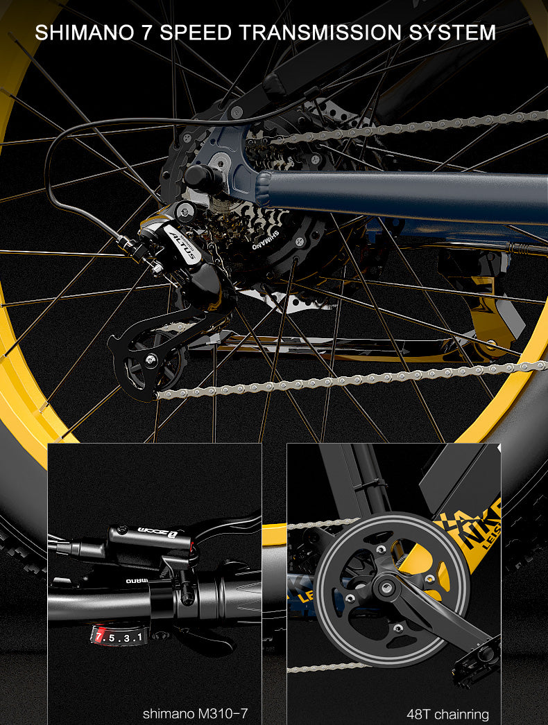 RV700 1000W 48V 16Ah Powerful Electric Bicycle 26 Inch Beach Bike Mountain (ang.). Bike Upgrad Oil Spring Downhill Fork Dual Suspension (ang.)